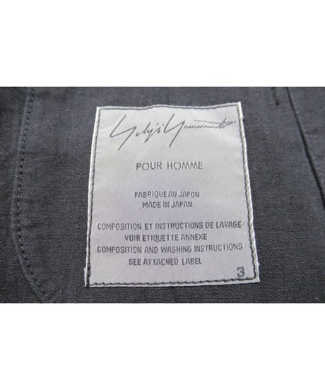 16ss yohji yamamoto pour homme 綿 麻 燕尾デザインジャケット（HO-J77-057）
