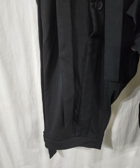 2020ss yohji yamamoto pour homme 黒 デザインパンツ  (HN-P54-100)