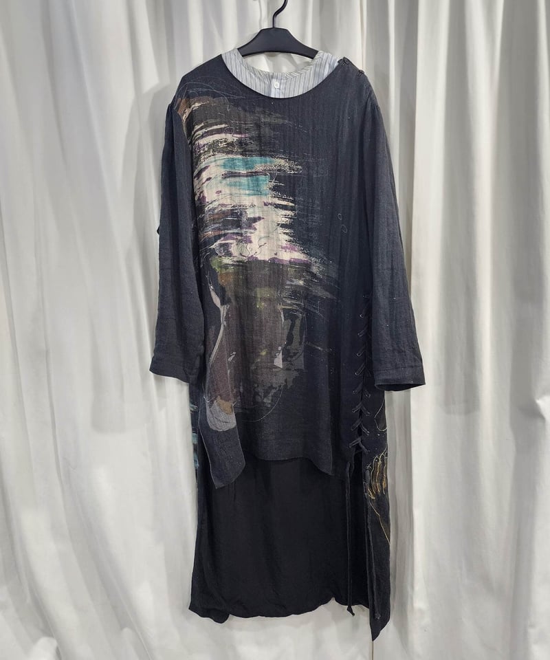 2020ss yohji yamamoto pour homme 麻 デザインロングブラウス(