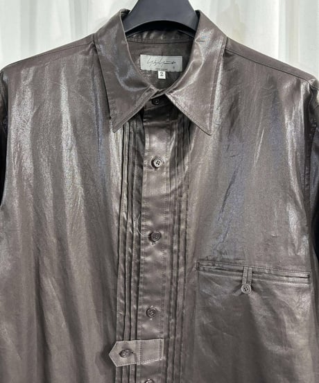2022AW yohji yamamoto pour homme サテンカレンダーピンタックブラウス（HE-B40-036）