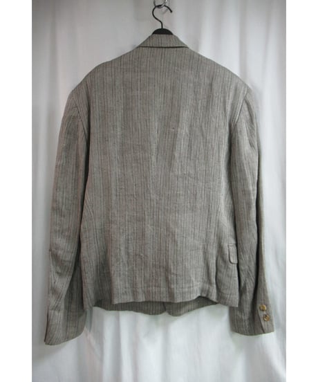 80's COMME des GARCONS HOMME PLUS vintage ベージュ 麻 ストライプジャケット XJ-09009S