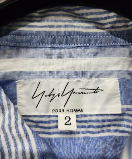 yohji yamamoto pour homme ストライプ ロングブラウス （HX-B17-038)