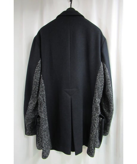 レア 04aw yohji yamamoto pour homme ギャングスター ツイード切替カバンロングジャケット HJ-J44-120