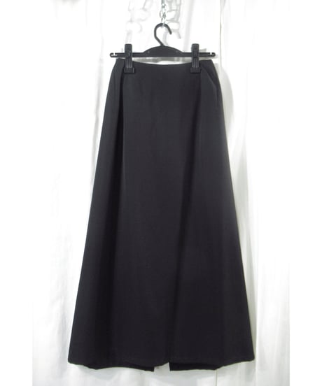 レア ヨウジヤマモト シルク100% フレア スカート ギャザー 4ポケット WOOL GABARDINE ASYMMETERIC FLARE SKIRT(XS Black): Y's｜THE