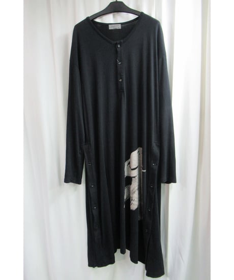18aw yohji yamamoto POUR HOMME プリントデザイン 長袖ロングカットソー （HV-T10-072）