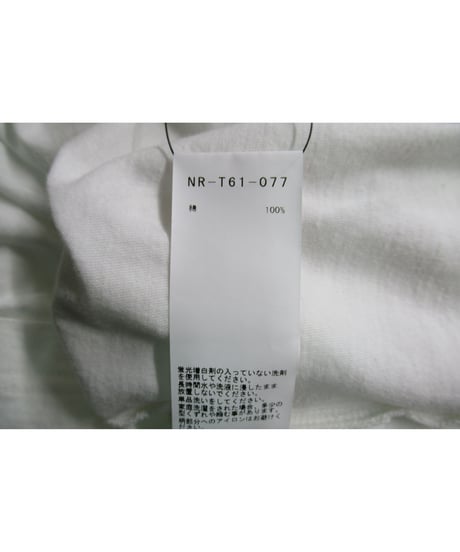 20aw B yohji yamamoto +noir 白 【Y】 プリントカットソー NR-T61-077