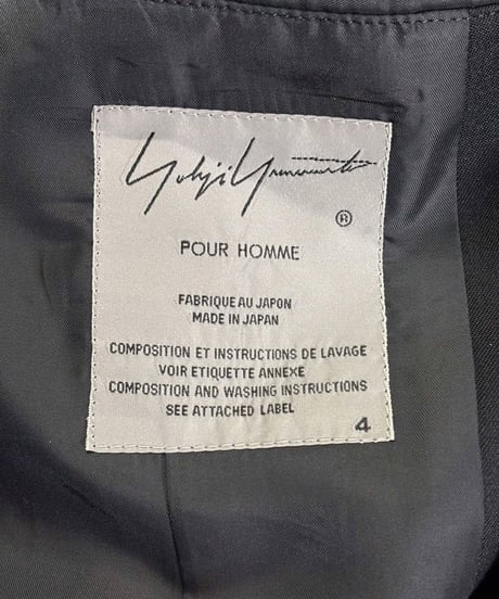 2018AW yohji yamamoto POUR HOMME デザインロングジャケット（HV-J49-100）