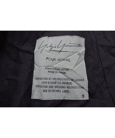 19ss yohji yamamoto pour homme シワ加工 麻混 コットンジャケット（HH-J07-004）