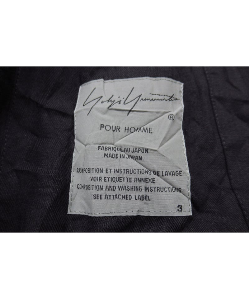 19ss yohji yamamoto pour homme シワ加工 麻混 コットンジャケッ