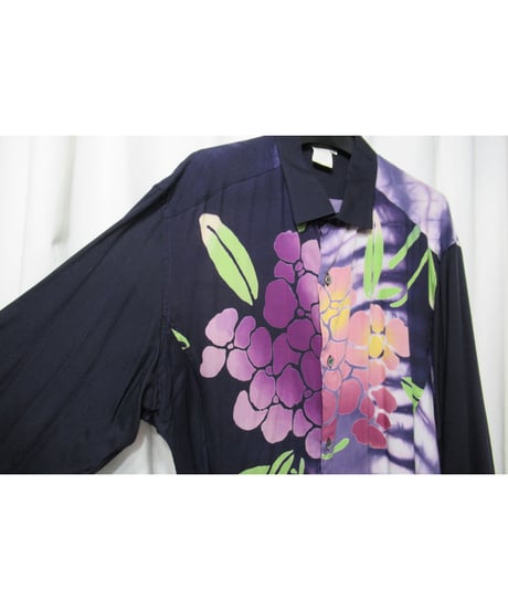 激レア 95ss yohji yamamoto pour homme vintage プリントデザインブラウス（HB-B07-826）