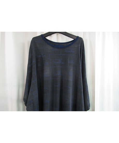 17aw yohji yamamoto Super Blue グレー インディゴ染め プリントカットソー NK-T83-095