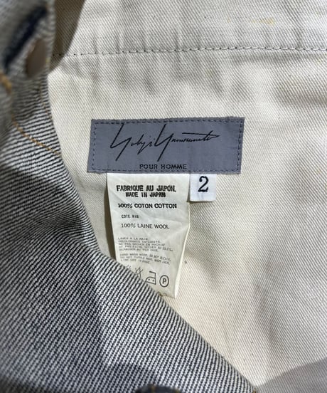 2004AW yohji yamamoto pour homme リブ付きデニム（HJ-P38-008）