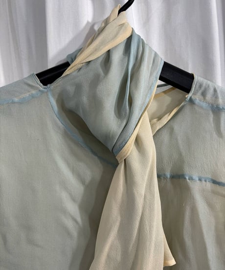 1980's yohji yamamoto femme vintage ストール付きシルクブラウス（F-B-172xxx）