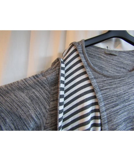 15ss yohji yamamoto pour homme ボーダー切り替えデザインニット HU-T47-097