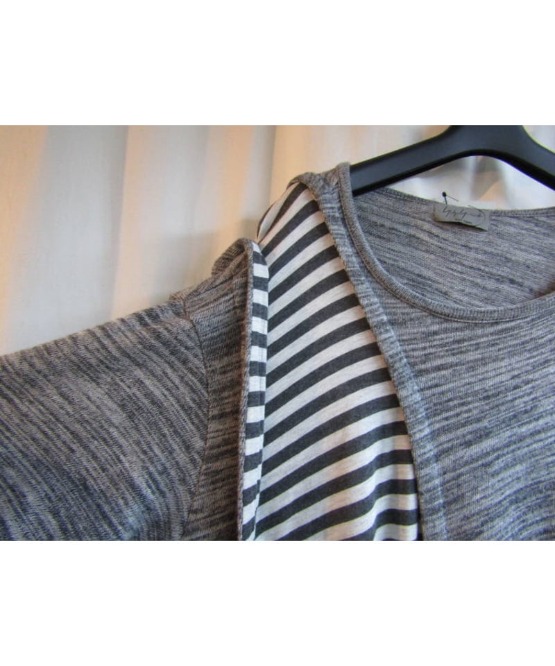 15ss yohji yamamoto pour homme ボーダー切り替えデザインニット 
