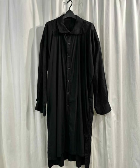 B yohji yamamoto レーヨンブラックロングブラウス B yohji yamamoto レーヨンブラックロングブラウス