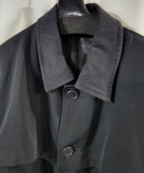 Y's for men yohji yamamoto 黒 ウールギャバジン デザインロングコート （MX-CO5-100)