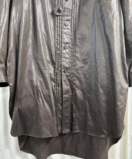 2022AW yohji yamamoto pour homme サテンカレンダーピンタックブラウス（HE-B40-036）