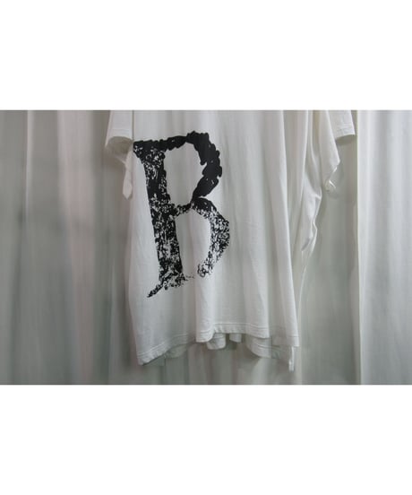 20aw B yohji yamamoto +noir 白 【B】半袖 プリントカットソー NR-T60-077