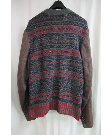 AD1996 COMME des GARCONS HOMME PLUS 袖切替えデザインニットカーディガン PJ-04065L