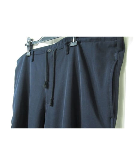1996SS yohji yamamoto pour homme vintage ウエスト紐 紺 ワイドテーパードパンツ（HF-P08-112）