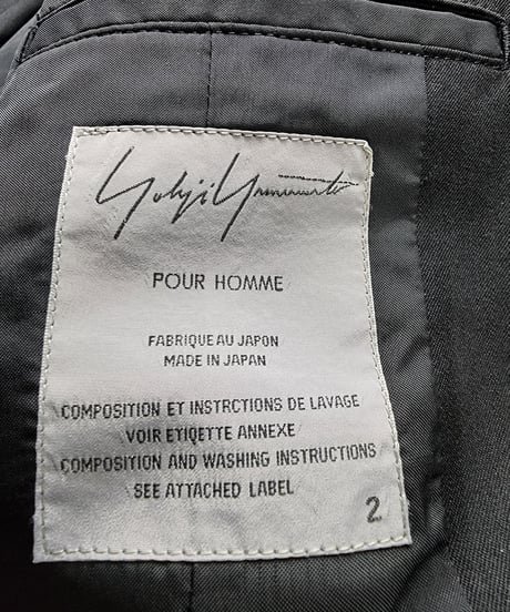 04ss yohji yamamoto pour homme  セットアップカラー釦スーツ  (HZ-J72-100)