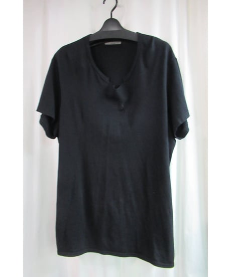 18ss yohji yamamoto pour homme 黒 襟デザインカットソー HW-T74-086