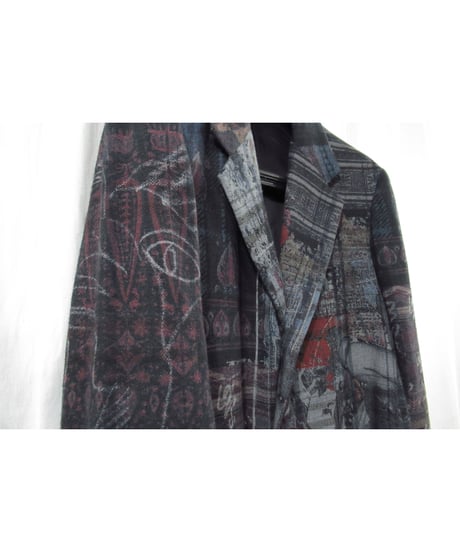 20aw yohji yamamoto pour homme コットン 総柄デザインジャケット（HR-J52-052）