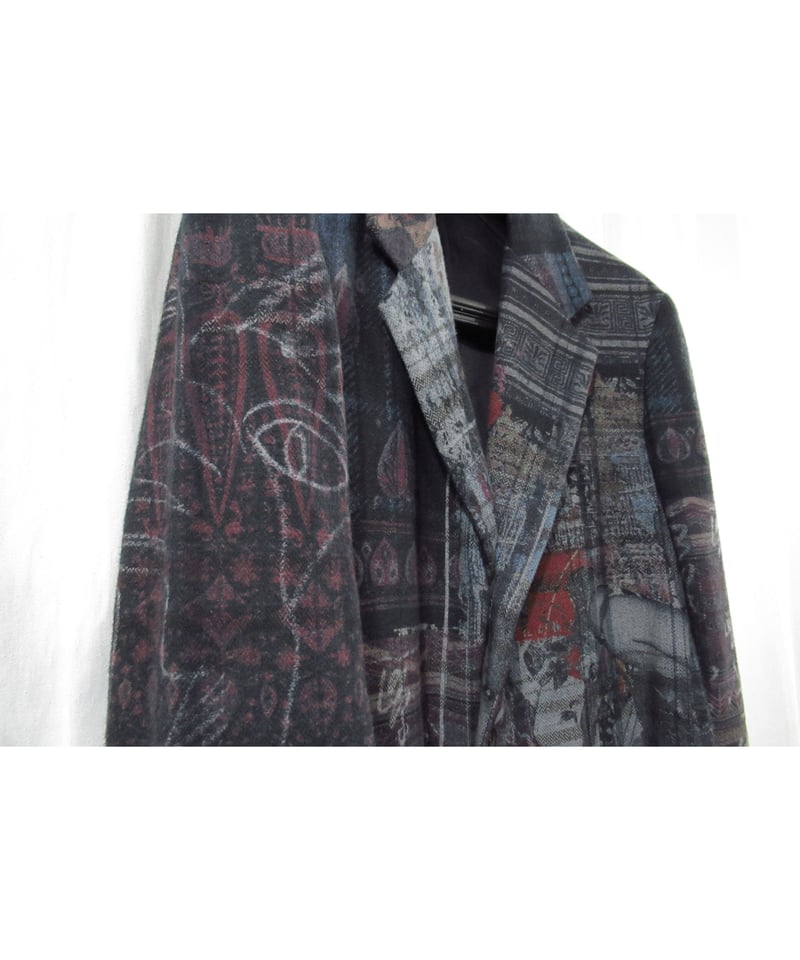 20aw yohji yamamoto pour homme コットン 総柄デザインジャケット 