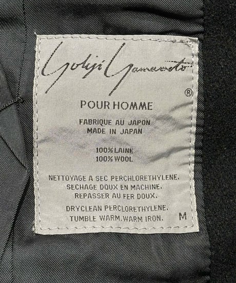 1980's yohji yamamoto pour homme vintage 丸文字ロゴ ファー付きコート（H-C-246xxx）