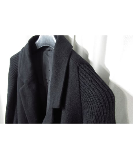 96aw yohji yamamoto pour homme vintage 脱色期 袖ニット切り替えデザインジャケット（HG-J57-154）