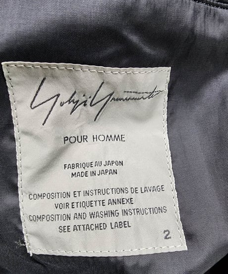 2020aw yohji yamamoto pour homme スナップ釦 黒 ベルト付き コート （HR-C31-146）