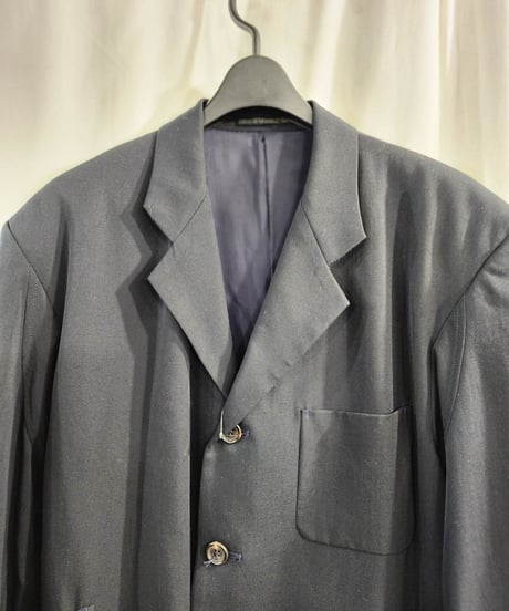 1980's  yohji yamamoto pour homme 紺 脇ベルトデザインジャケット (yy-j002)