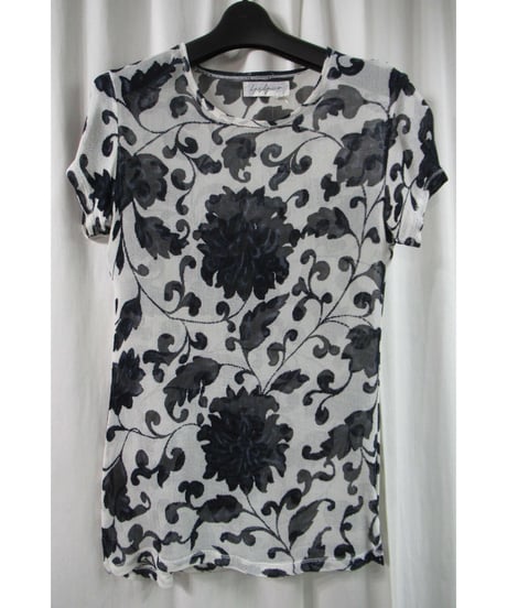 90's yohji yamamoto femme vintage フラワーデザイン半袖ニットカットソー FC-3