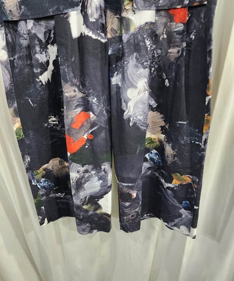 2016ss yohji yamamoto pour homme 朝倉絵画プリントデザインパンツ (HO-P60-024)
