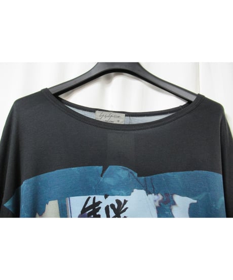 19ss yohji yamamoto pour homme プリントデザイン 長袖ロングカットソー（HH-T80-571）