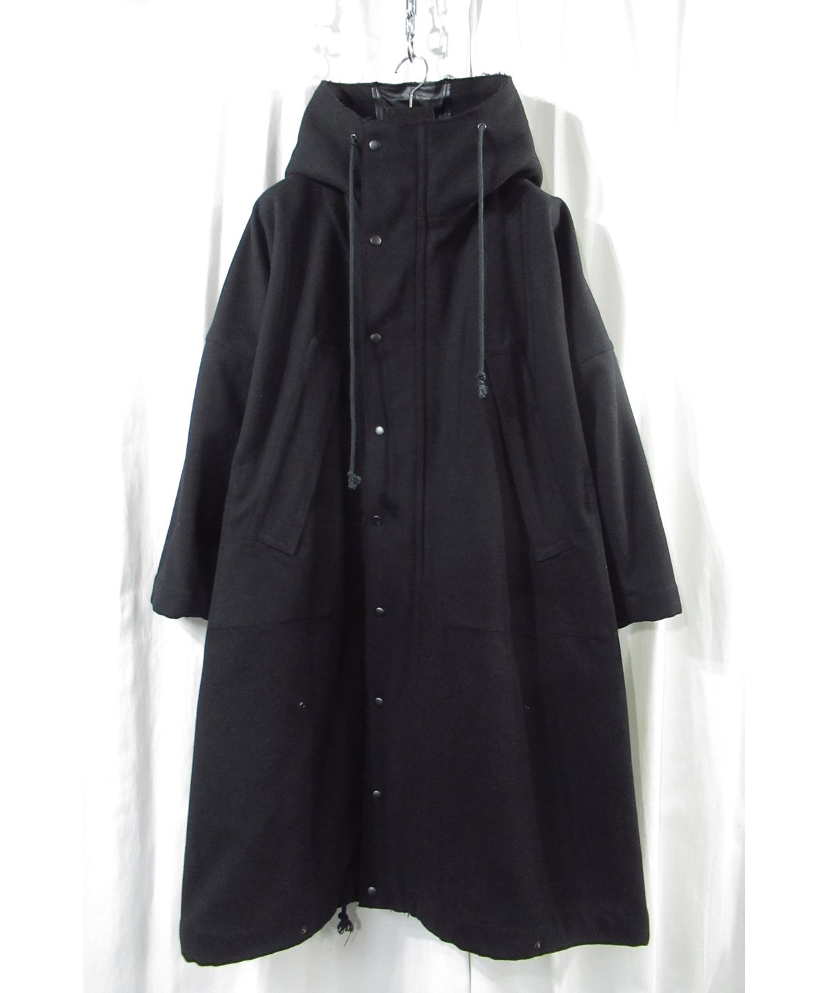 ブリオー二、黒カシミヤラグランコート長期自宅保管品、サイズ 心細 38 