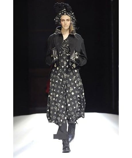 レア 新品未使用 07aw yohji yamamoto femme 黒 レザーモノグラムー燕尾ジャケット FX-J09-790