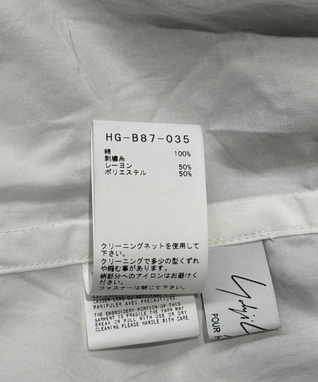 2022SS yohji yamamoto pour homme 花刺繡ブラウス（HG-B87-035）