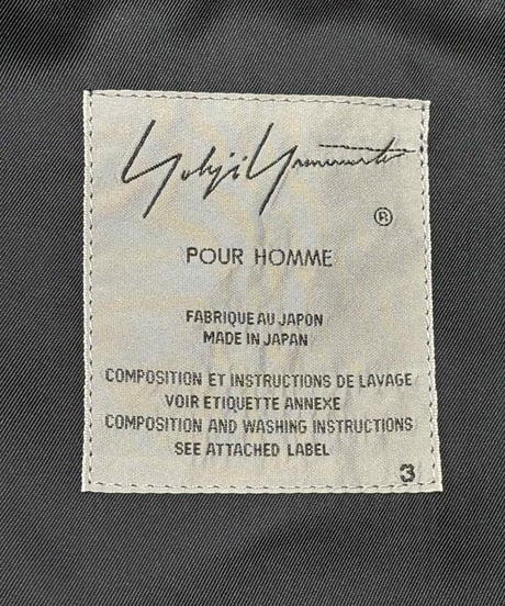 2020AW yohji yamamoto pour homme SMOKING NO? ロングジャケット（HR-J55-119）