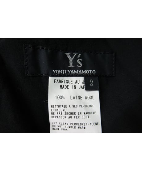 Y’s yohji yamamoto タック入り 裾デザインストレートワイドパンツ（YQ-P06-102）