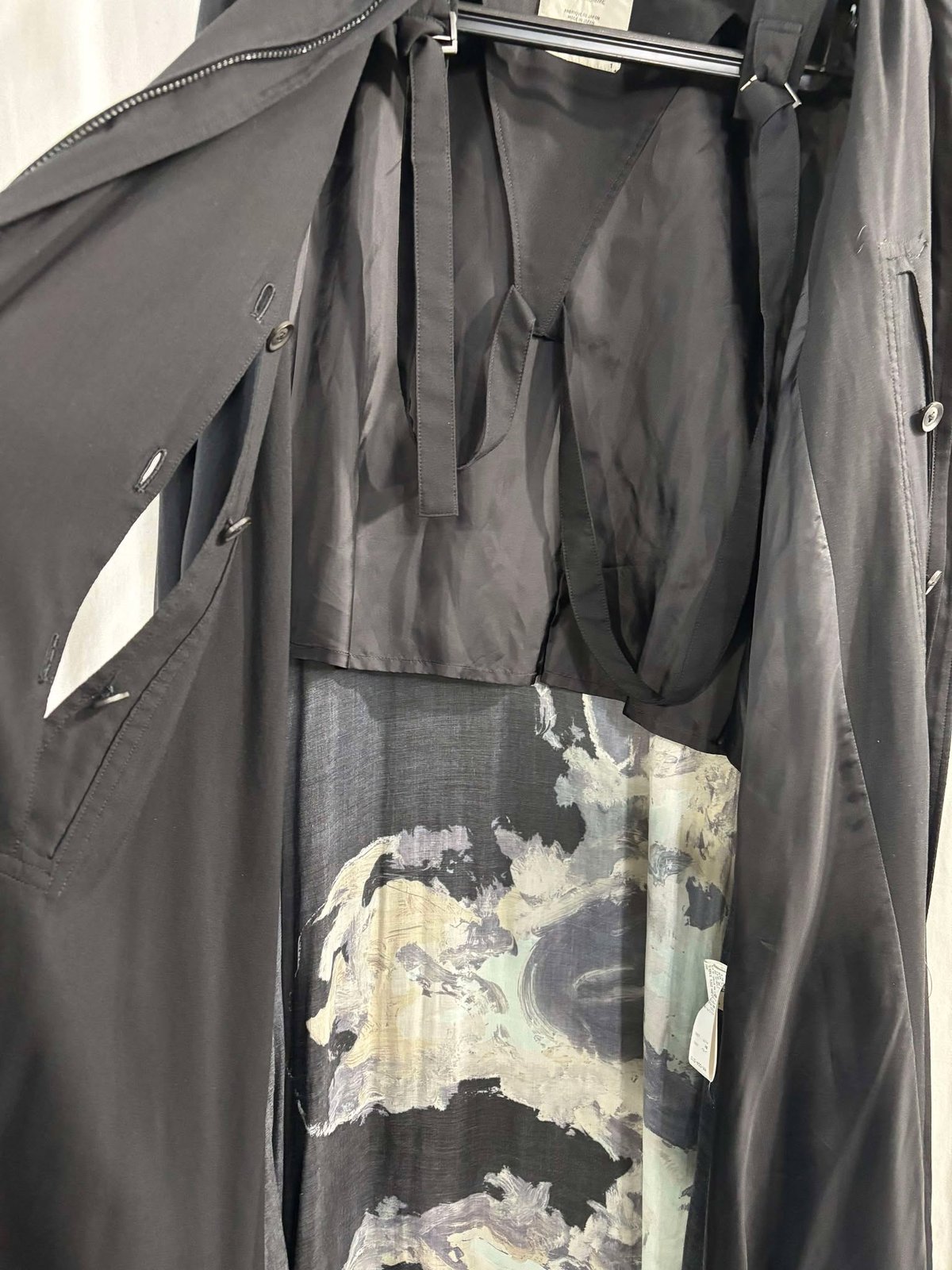 ヨサ　マント　美品 2019SS yohji yamamoto pour homme プリント レーヨンマント（H