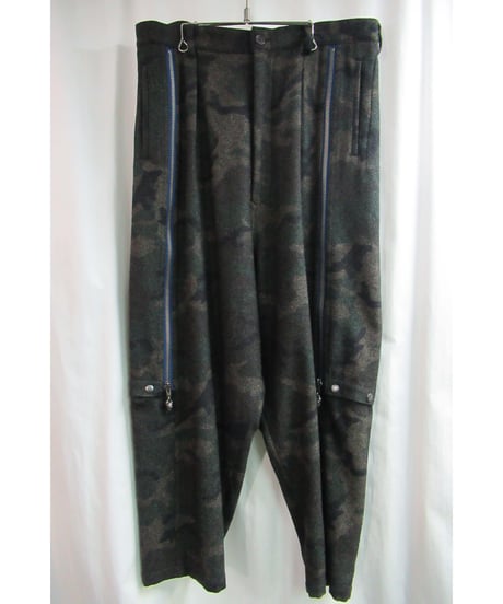 2014AW yohji yamamoto pour homme GOTHICチャーム付き 迷彩プリントサルエルパンツ（HF-P14-128）
