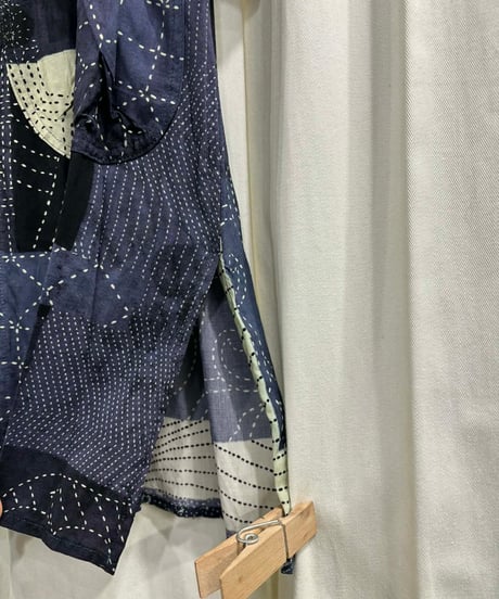 2015SS yohji yamamoto pour homme レ－ヨン ロングブラウス（HU-B46-216）