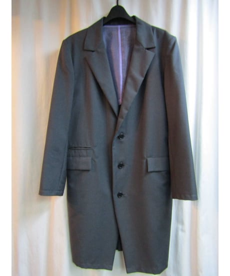 LIMI feu yohji yamamoto グレー シンプルロングジャケット LV-J19-101