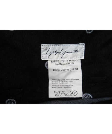 レア 80's yohji yamamoto femme vintage 白タグ 丸文字ロゴ プリントサルエルパンツ FP-1