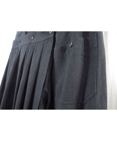 18ss yohji yamamoto pour homme シルク プリーツデザイン ラップパンツ（HW-P16-401）