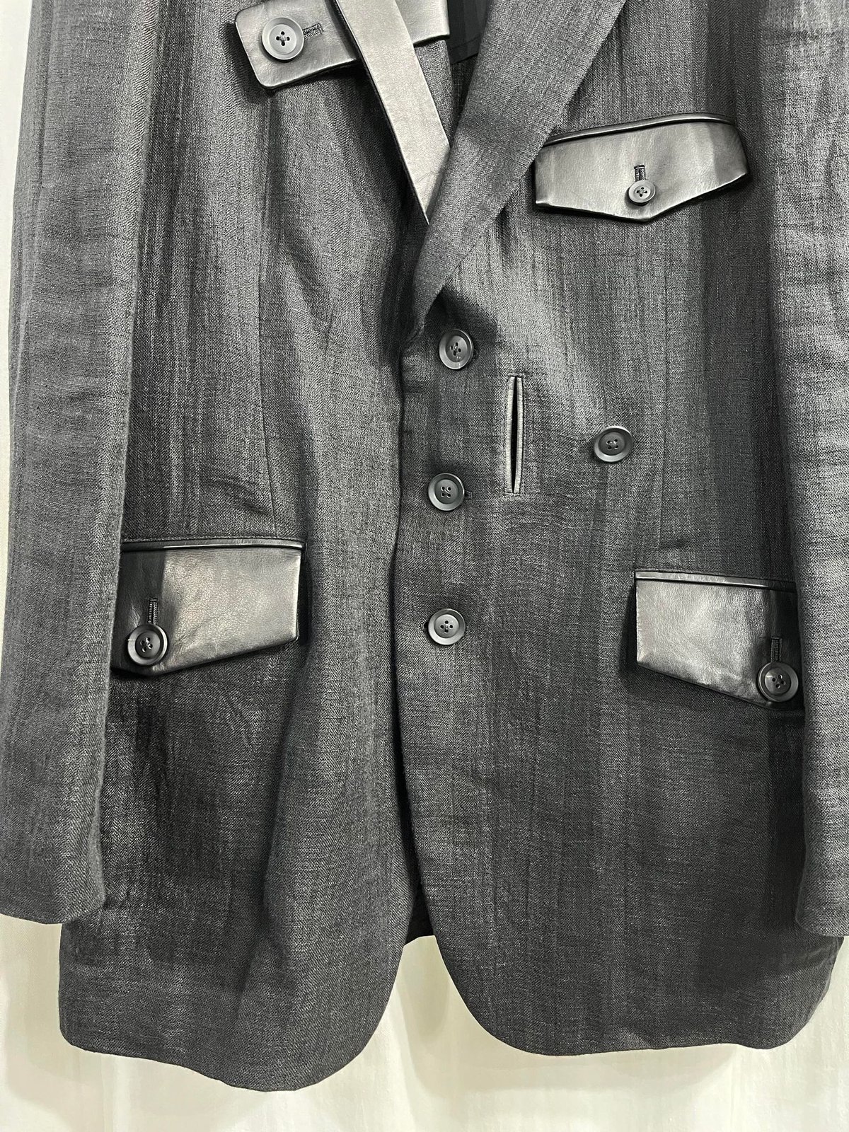 ヨウジヤマモト　タブ留めピークレザーJKT pour homme サイズ2 ヨウジヤマモト タブ留めピークレザーJKT pour homme サイズ2