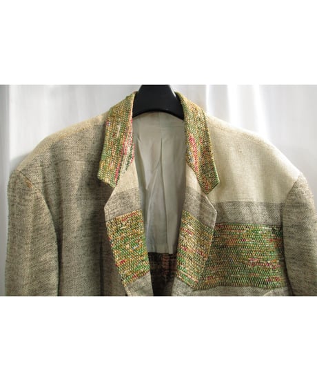 レア 94ss yohji yamamoto pour homme vintage SAMPLE 素材切替えデザインジャケット（J08-909-1M）