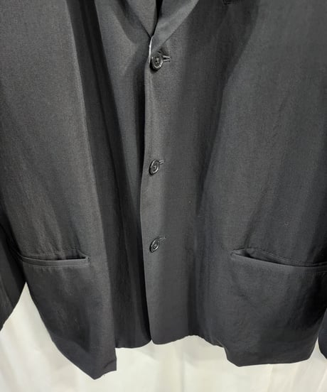 1997ss yohji yamamoto pour homme 黒 バックベルベット切替えデザインジャケット (HU-J97-104)